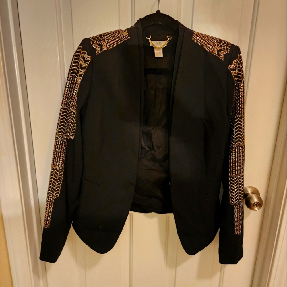 Black, studded women's blazer